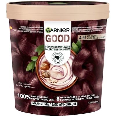 Garnier GOOD, Permanent Hair Dye, 100% Grey Coverage, No Ammonia Red Sunrise 1 ea, $16.99/1ea