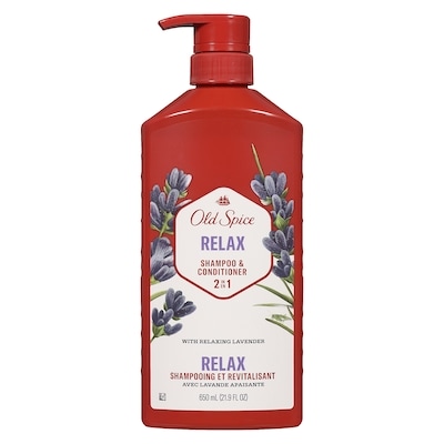 Old Spice Shampooing et revitalisant 2en1 pour hommes Relax avec lavande, pour des cheveux épais et sains, 650mL (21,9oz liq.) 650 ml, 1,84 $/100ml