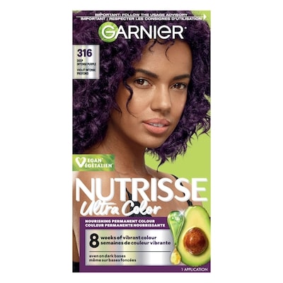 Garnier Nutrisse Ultra Color, Coloration Permanente, Couleur Vibrante et de Longue-Durée Violet Intense Profond 1 ea, 13,49 $/1ch