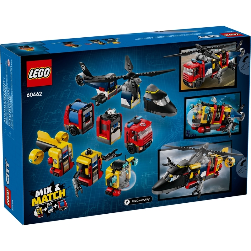 City Great Vehicles Helicopter, Fire Truck & Submarine Remix 60462