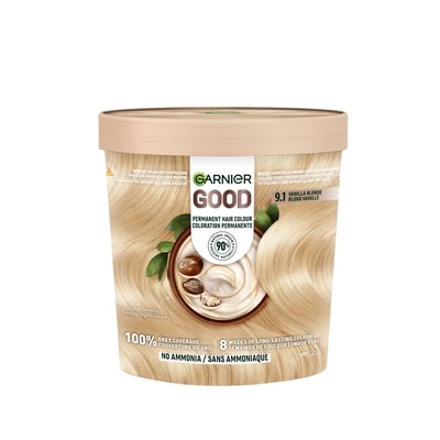 Garnier GOOD, Permanent Hair Dye, 100% Grey Coverage, No Ammonia Vanilla Blonde 1 ea, $17.99/1ea