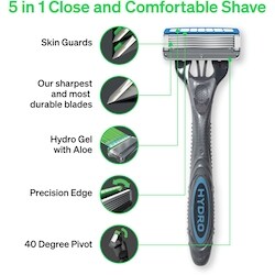 Schick Hydro5 Sensitive Skin Disposable Men's Razor, 2 Disposable