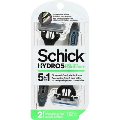 Schick Emballage de 2 rasoirs jetables pour hommes Hydro5 pour peau sensible 1 ea, 7,99 $/1ch