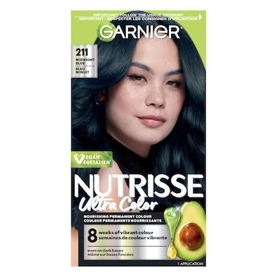 Garnier Nutrisse Ultra Color, Permanent Hair Dye, Long-Lasting Vibrant Colour Midnight Blue 1 ea, $13.49/1ea