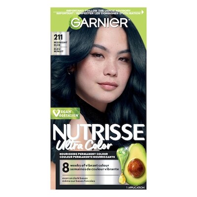 Garnier Nutrisse Ultra Color, Coloration Permanente, Couleur Vibrante et de Longue-Durée Bleu Minuit 1 ea, 13,49 $/1ch