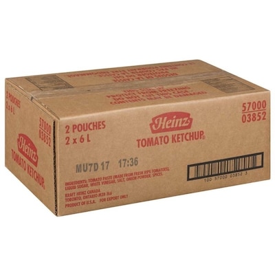 Heinz Tomato Ketchup (2 X 6 L Cryovac Pouch) 2x6.0 l, $0.40/100ml