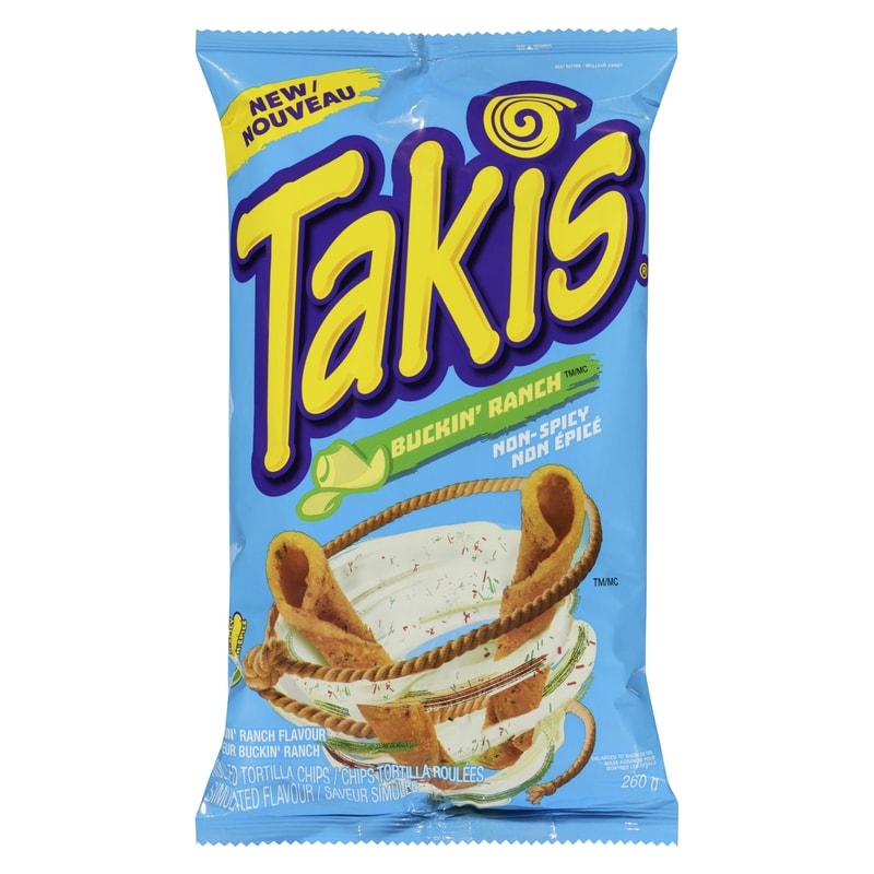 Takis Buckin' Ranch, Ranch Flavoured Rolled Tortilla Chips - 260 g