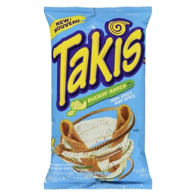 Takis Buckin' Ranch, chips tortilla roulées à saveur de sauce ranch 260 g, 1,53 $/100g