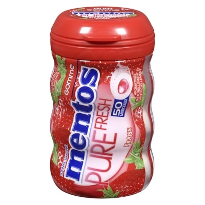 Mentos Gum fraise 50 ea, 0,10 $/1ch