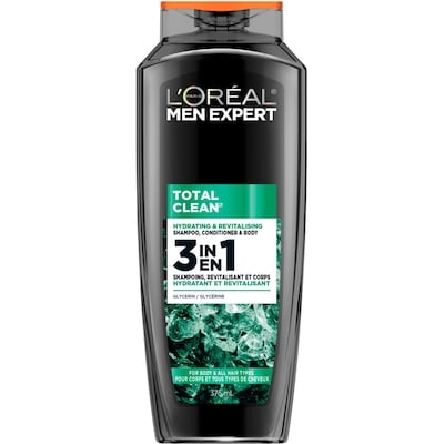 L’Oréal Men expert total clean 3-en-1 shampoing 375 ml, 2,93 $/100ml