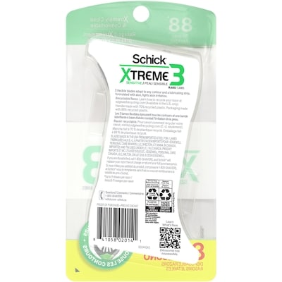 Schick Xtreme3 Sensitive 3 Blade Disposable Razors for Men 8 ea, $1.87/1ea