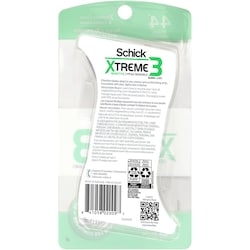 [美品] 3Seconds　3×4 Schick Xtreme3 Sensitive 3 Blade Disposable Razors for Men - 4 ea