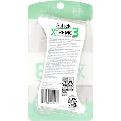 Schick Xtreme3 Sensitive 3 Blade Disposable Razors for Men 4 ea, $2.50/1ea