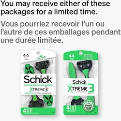 Schick Xtreme3 Sensitive 3 Blade Disposable Razors for Men - 4 ea