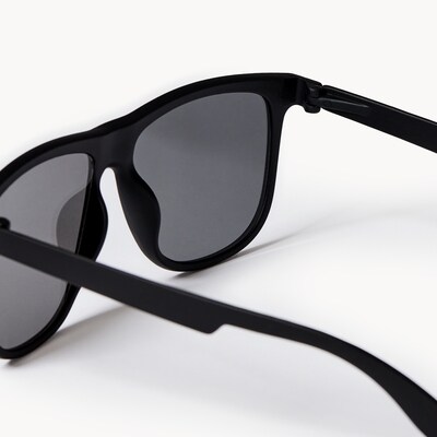 Lunettes de soleil carrées surdimensionnées, homme - Noir