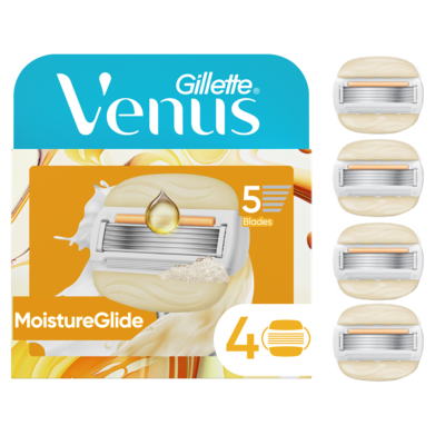 Gillette MoistureGlide Women's Razor Blades, With Built-in Shave Gel Bars, 4 Razor Blade Refills 4 ea, $6.75/1ea