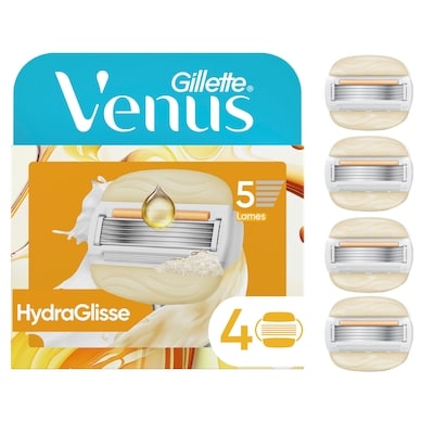 Gillette Lames de rasoir HydraGlisse pour femmes, avec barres de gel à raser intégrées, 4 cartouches de rechange 4 ea, 6,75 $/1ch