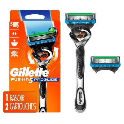 Gillette Rasoir  ProGlide pour hommes, 1 manche de rasoir, 2 cartouches de rechange, manche de rasoir Flex-pivot et lame de précision pour hommes 1 ea, 22,99 $/1ch