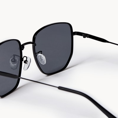 Lunettes de soleil hexagonales pour hommes - Noir