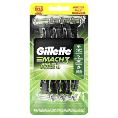 Gillette Mach3 Sensitive Men’s Disposable Razors, 7 Count 7 ea, $2.97/1ea