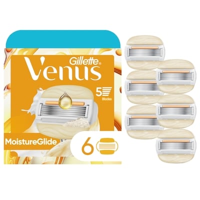Gillette MoistureGlide Women's Razor Blades, With Built-in Shave Gel Bars, 6 Razor Blade Refills 6 ea, $7.00/1ea