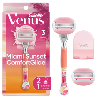 Gillette Rasoir  GlisseConfort Crépuscule à Miami, 1 rasoir pour femmes, 2 cartouches 1 ea, 21,99 $/1ch