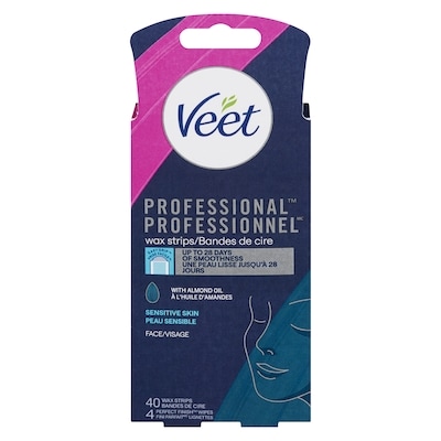 Veet Professional Wax Strips Sensitive Skin Face 40 ea, $0.32/1ea