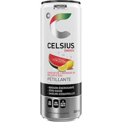 Celsius Pétillante Saveur de Limonade au melon d'eau pack de 12 12x355.0 ml, 0,77 $/100ml