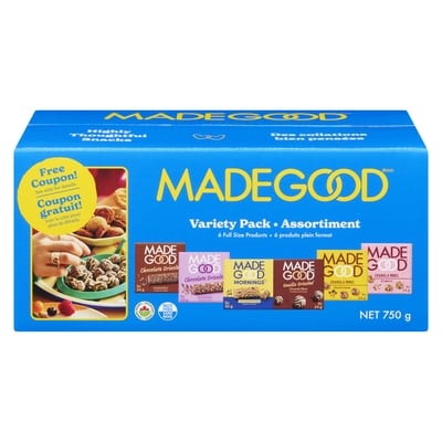 Made Good Highly Thoughtful Snacks Variety Pack 750 g, $3.33/100g