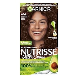 Garnier Nutrisse Ultra Crème, Permanent Hair Dye, 100% Grey Coverage Deep Chestnut Brown 1 ea, $11.99/1ea