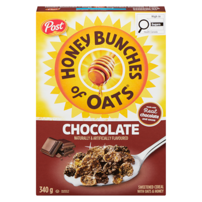 Post Honey Bunches Of Oats Cereal Chocolate 340 g, $0.88/100g