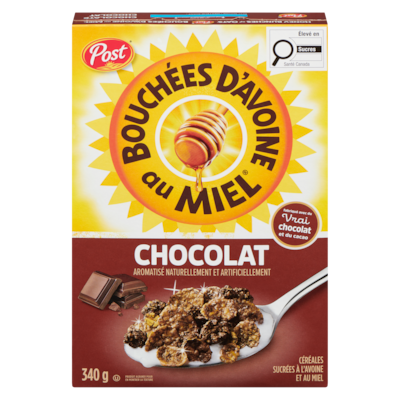 Post Bouchées d'avoine au miel céréales chocolat 340 g, 0,88 $/100g