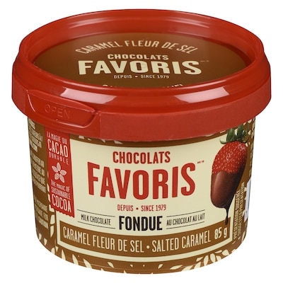 Chocolats Favoris Fondue au chocolat au lait caramel fleur de sel 85 g, 7,65 $/100g