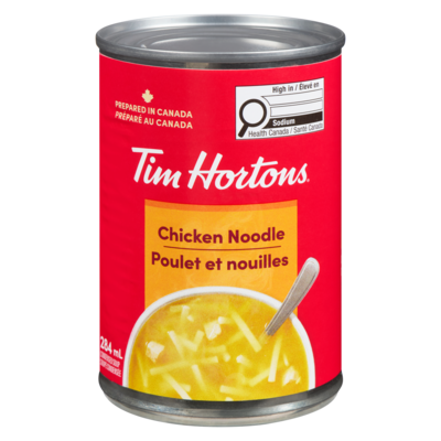 Tim Hortons Soupe condensée poulet et nouilles 284 ml, 0,70 $/100ml