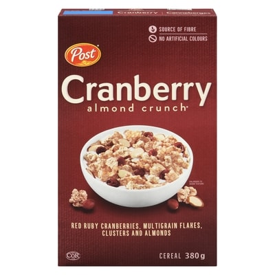 Post Céréales canneberges et amandes croquantes 380 g, 1,44 $/100g
