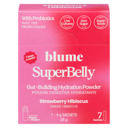 Blume Superbelly poudre digestive hydratante fraise hibiscus 28 g, 46,43 $/100g
