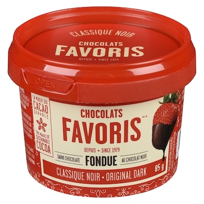 Chocolats Favoris Fondue au chocolat noir classique noir 85 g, 7,65 $/100g