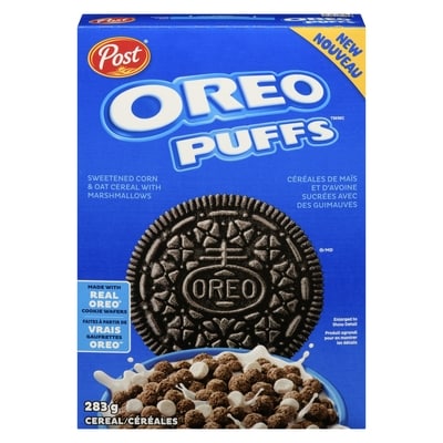 Post Oreo puffs céréales 283 g, 1,94 $/100g