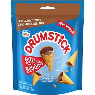 Nestlé Drumstick Bouchées, bouch. cornets gauf. choco au lait 76 g, 8,54 $/100g