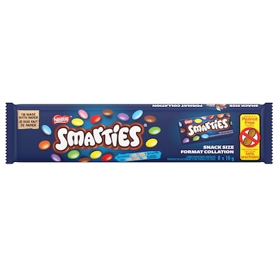 Nestlé Smarties Snack Size, Milk Chocolate, Peanut-Free Facility 80 g, $2.50/100g