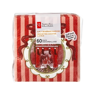 President's Choice 3 Ply Beverage Napkins 60 Pack - Heirloom Vignette 60 ea, $5.00/1ea