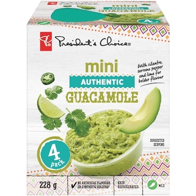 President's Choice Mini Authentic Guacamole 228 g, $2.41/100g