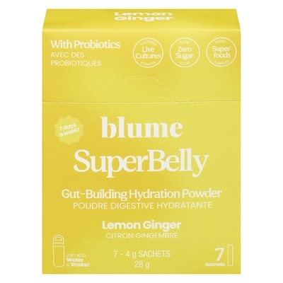 Blume Superbelly Gut-Building Hydration Powder Lemon Ginger 28 g, $57.11/100g