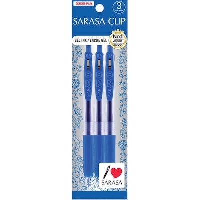 Zebra Sarasa Clip Gel Blue Ink 3-Pack 3 ea, $2.00/1ea