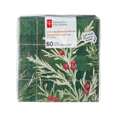 President's Choice 3 Ply Beverage Napkins 60 Pack - Cypress 60 ea, $5.00/1ea