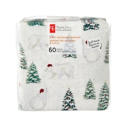 Serviettes cocktail à 3 plis, 60 par emballage – ours polaires
