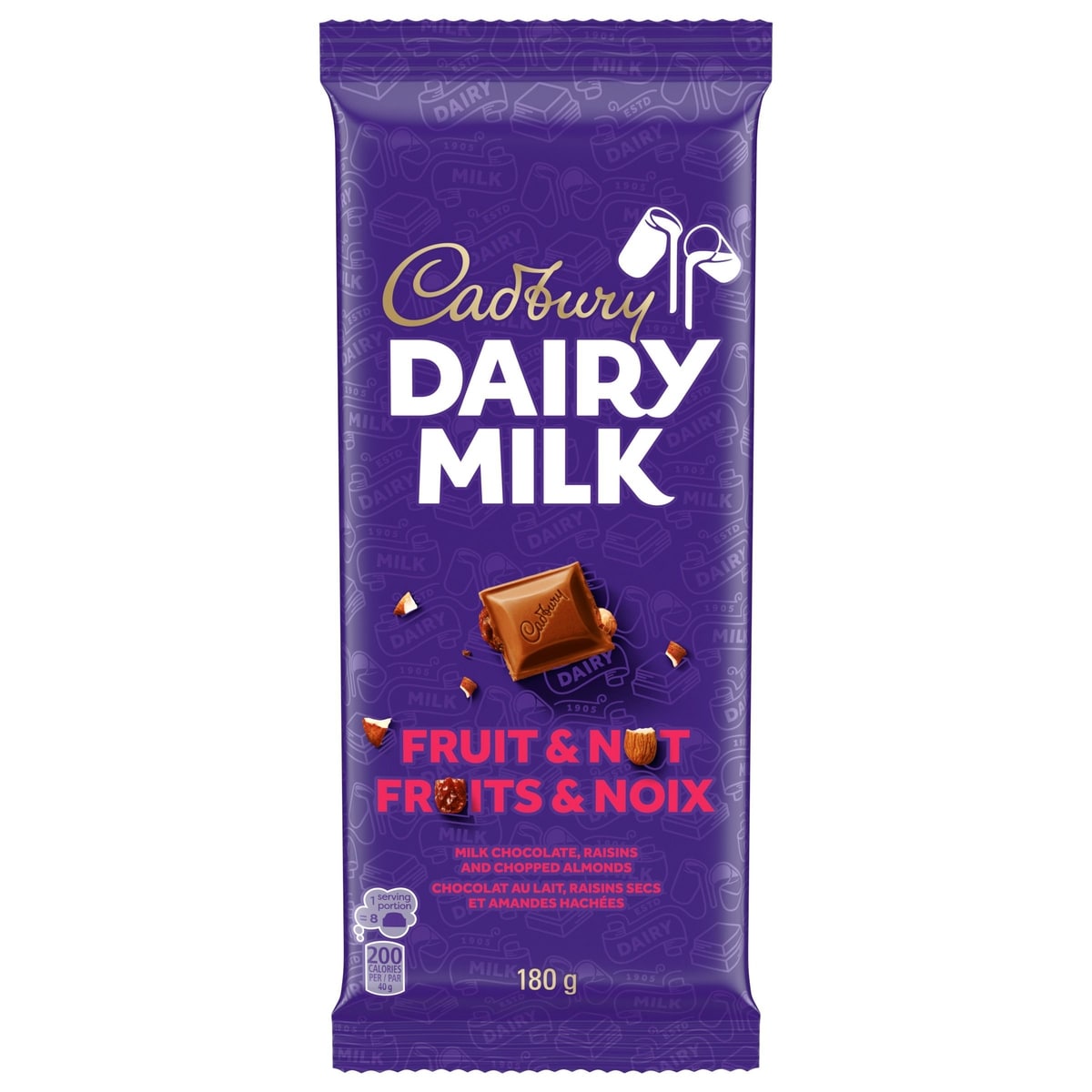 Cadbury DAIRY MILK Fruit & Nut Milk Chocolate Bar 180 g, $3.33/100g