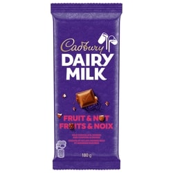 Cadbury DAIRY MILK Fruit & Nut Milk Chocolate Bar 180 g, $3.33/100g