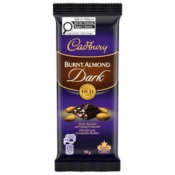 Cadbury Burnt Almond Dark Chocolate Bar 90 g, $3.33/100g