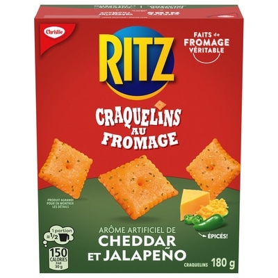 Christie CRAQUELINS AU FROMAGE RITZ À SAVEUR DE CHEDDAR ET JALAPENO 180 g, 2,49 $/100g